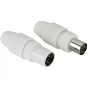 Fiche antenne TV Hama coaxiales male et femelle avec pince